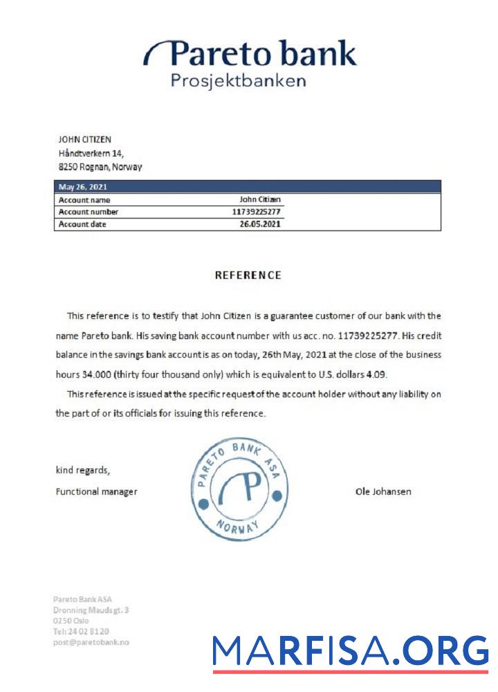 Downloadable Norway Pareto reference real example